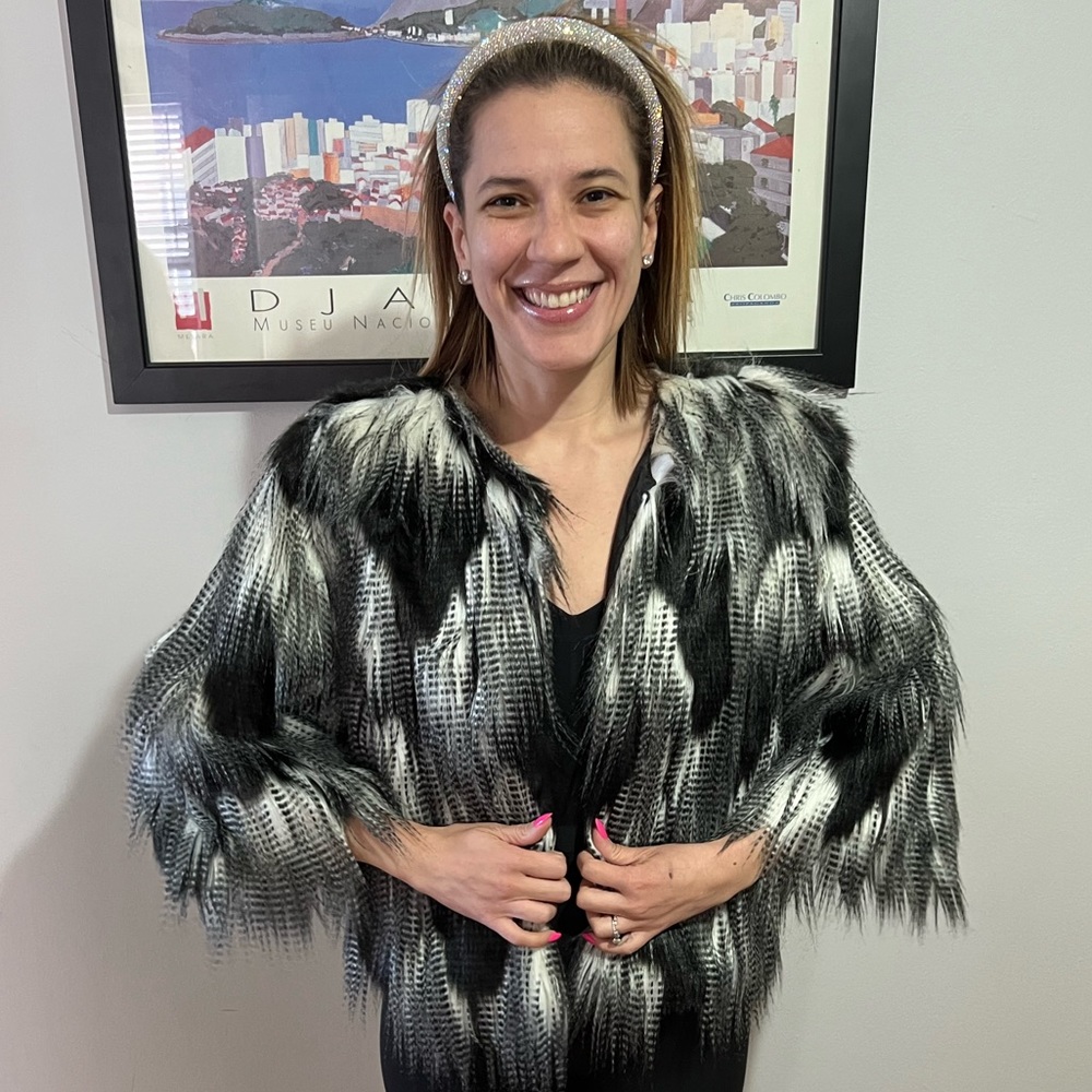 Feather Like Faux Fur Coat